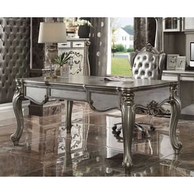 Acme Furniture Versailles Silver Antique Platinum Executive Desk and Chair