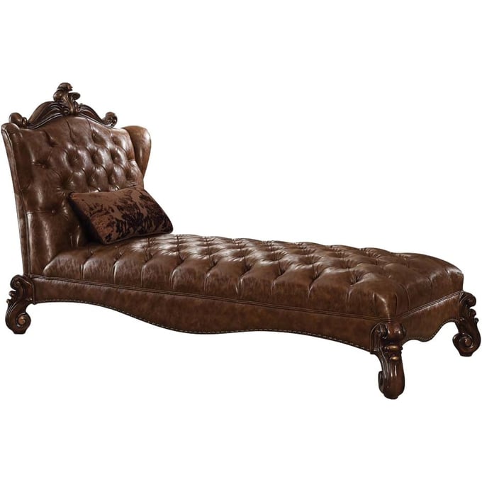 Acme Furniture Versailles Light Brown Cherry Oak Chaise with Pillow ACM-96544