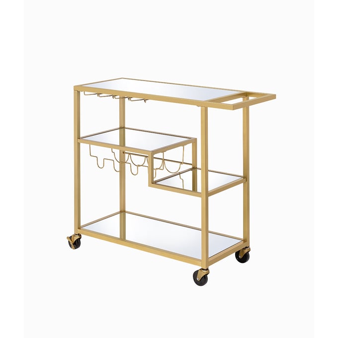 Acme Furniture Adamsen Mirrored Champagne Serving Cart ACM-98354