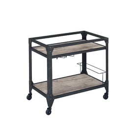 Acme Furniture Jorgensen Rustic Oak Charcoal Serving Cart