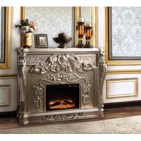 Acme Furniture Sorina Antique Silver Fireplace