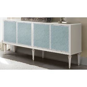 Acme Furniture Ansaldo Pearl White and Silver Shimmer Console Cabinet