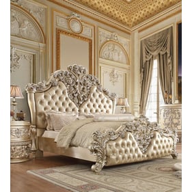 Acme Furniture Vatican Light Gold Champagne Silver 2pc Bedroom Set With Kin...