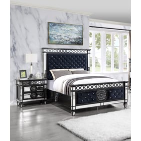 Acme Furniture Varian II Dark Navy Blue 4pc Bedroom Set With Queen Bed