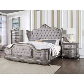 Acme Furniture Ausonia Platinum 4pc Bedroom Set With King Bed