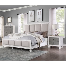 Acme Furniture Katia Light Gray Weathered White 2pc Bedroom Set With Cal Ki...