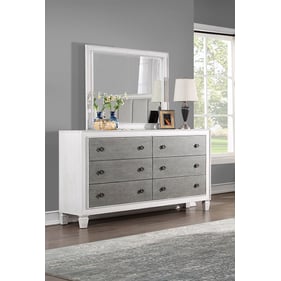 Acme Furniture Katia Rustic Gray Weathered White Dresser And Mirror