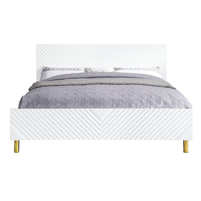 Acme Furniture Gaines White High Gloss Queen Bed ACM-BD01034Q