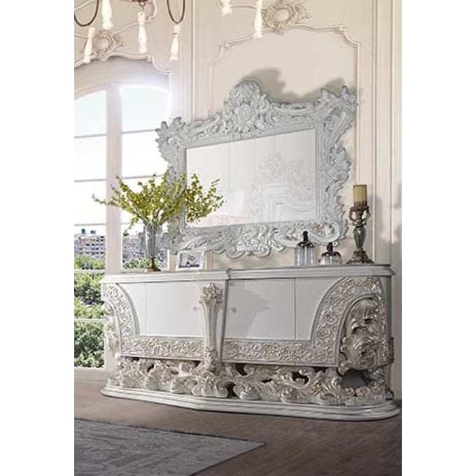 Acme Furniture Adara Antique White Dresser And Mirror ACM-BD0125-DRMR