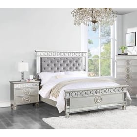 Acme Furniture Varian Gray Silver Mirrored 4pc Bedroom Set With Full Bed