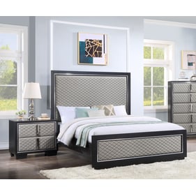 Acme Furniture Nicola Silver And Black 2pc Bedroom Set With King Bed