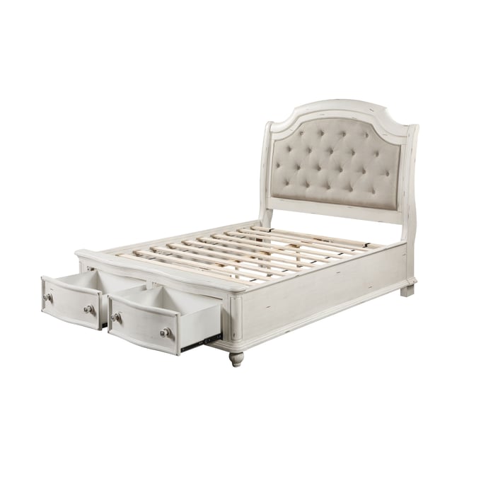 Acme Furniture Jaqueline Gray And Antique White King Bed ACM-BD01432EK