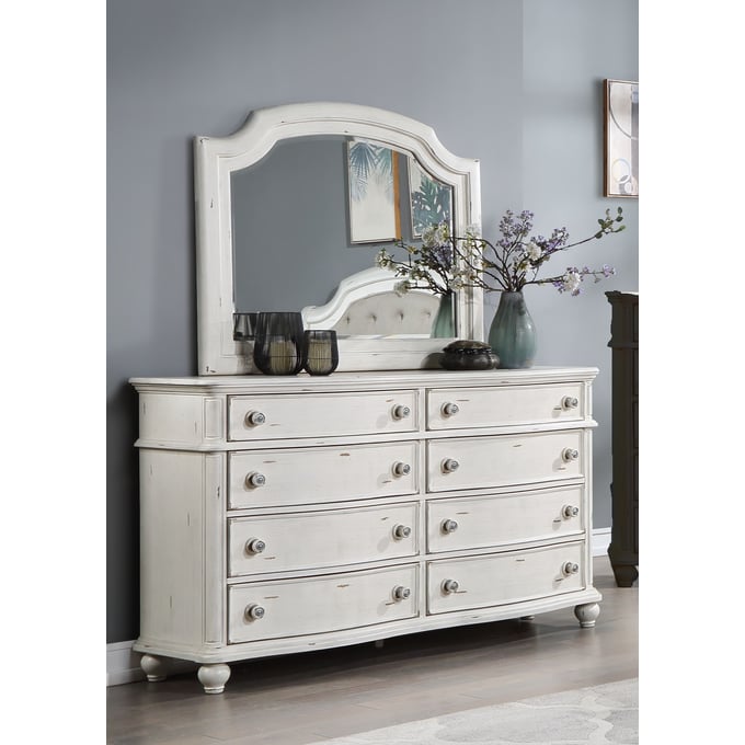 Acme Furniture Jaqueline Antique White Dresser And Mirror ACM-BD0143-DRMR