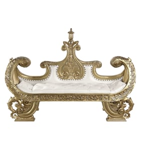 Acme Furniture Bernadette Gold And White Bench