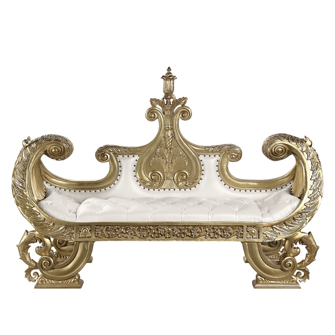 Acme Furniture Bernadette Gold And White Bench ACM-BD01480