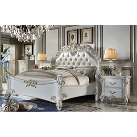 Acme Furniture Vendome Antique Pearl PU 2pc Bedroom Set With King Bed