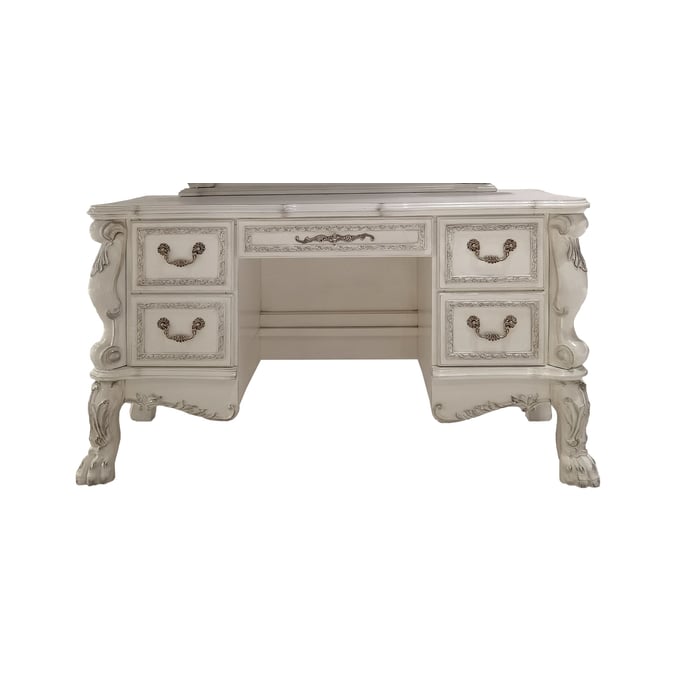 Acme Furniture Dresden II Bone White Vanity Desk With Stool ACM-BD0167-VNT-S1