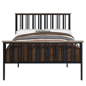 Acme Furniture Zudora Antique Oak Black 2pc Bedroom Set With Twin Bed