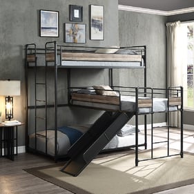 Acme Furniture Brantley Antique Oak Sandy Gray Triple Twin Bunk Bed