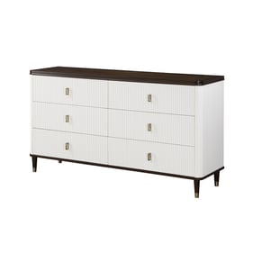 Acme Furniture Carena White Brown Dresser And Mirror