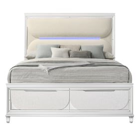 Acme Furniture Tarian Pearl White 2pc Bedroom Set With Queen Storage Bed