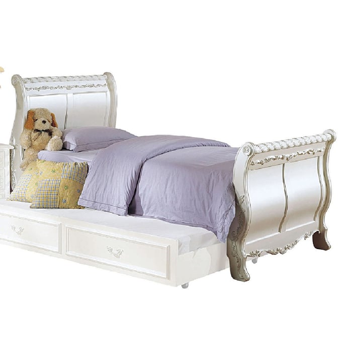 Acme Furniture Pearl White Full Sleigh Trundle Bed ACM-BD02426F-TRD-BED