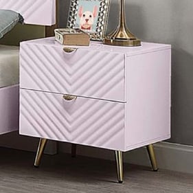 Acme Furniture Gaines Pink High Gloss Nightstand