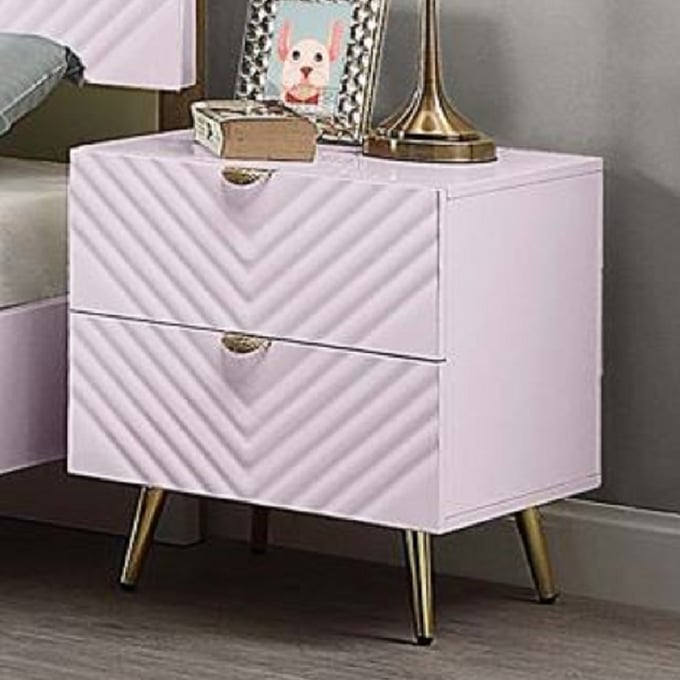 Acme Furniture Gaines Pink High Gloss Nightstand ACM-BD02663