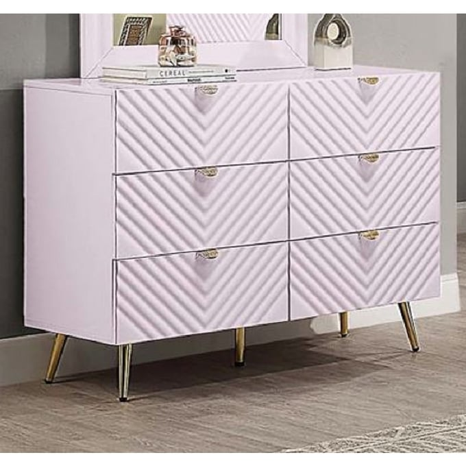 Acme Furniture Gaines Pink High Gloss Dresser ACM-BD02665