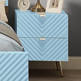 Acme Furniture Gaines Blue High Gloss Nightstand