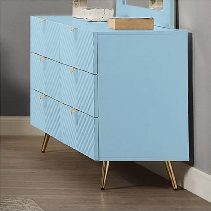 Acme Furniture Gaines Blue High Gloss Dresser ACM-BD02675