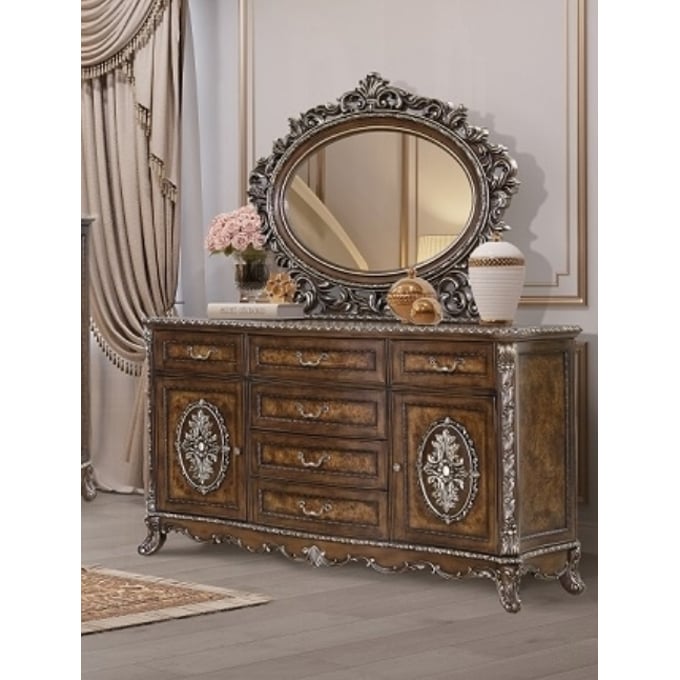 Acme Furniture Devany Cherry Dresser and Mirror ACM-BD0306-DRMR