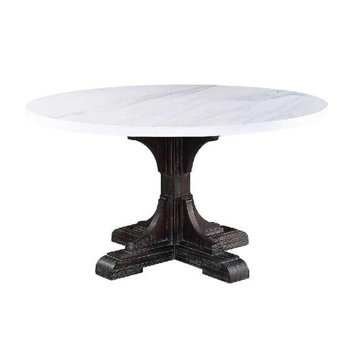 Acme Furniture Gerardo White Espresso Round Dining Table ACM-DN00090