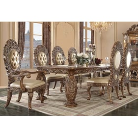 Acme Furniture Constantine Brown Gold 9pc Dining Room Set