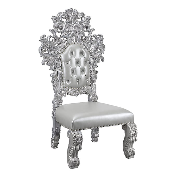 2 Acme Furniture Valkyrie Antique Platinum Side Chairs ACM-DN00690