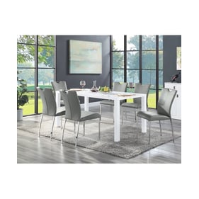 Acme Furniture Pagan White Gray 7pc Dining Room Set