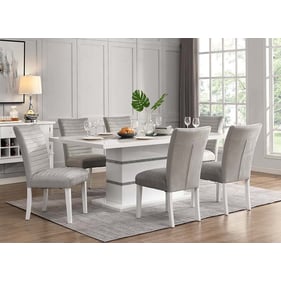 Acme Furniture Elizaveta Gray White 7pc Dining Room Set