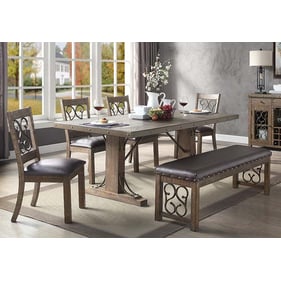 Acme Furniture Raphaela Black Weathered Cherry 6pc Dining Room Set