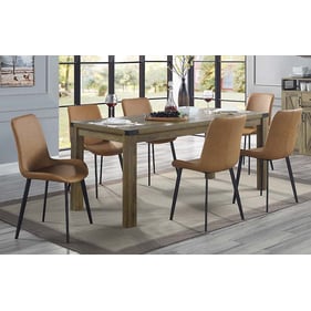 Acme Furniture Abiram Rustic Oak Brown 7pc Dining Room Set