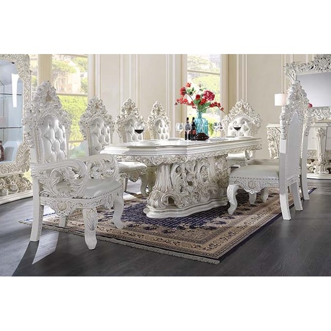 Acme Furniture Adara Antique White 9pc Dining Room Set ACM-DN01229-DR-S1