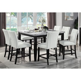 Acme Furniture Hussein White And Black 9pc Counter Height Set