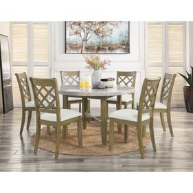 Acme Furniture Karsen Beige Rustic Oak 7pc Dining Room Set