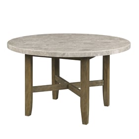 Acme Furniture Karsen Rustic Oak Natural Marble Top Dining Table