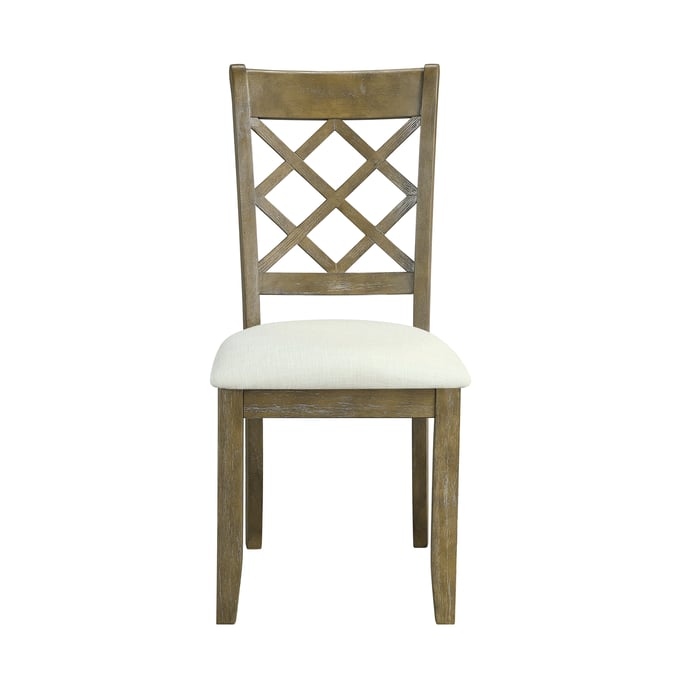 2 Acme Furniture Karsen Beige And Rustic Oak Side Chair ACM-DN01450