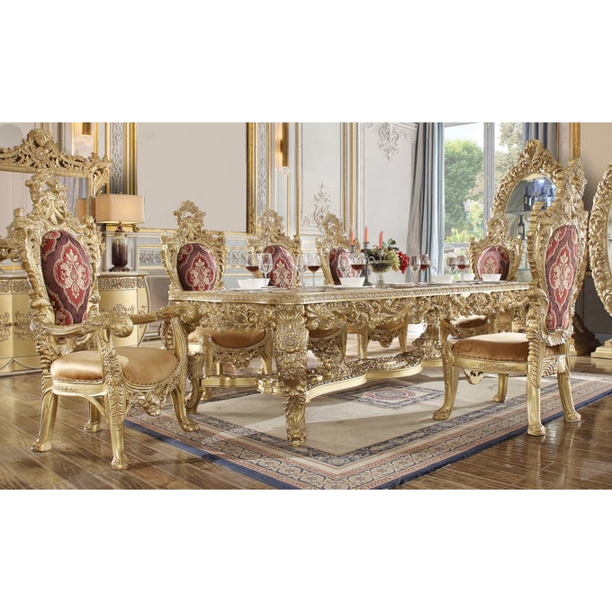 Acme Furniture Bernadette Gold 7pc Dining Room Set ACM-DN01470-DR-S2