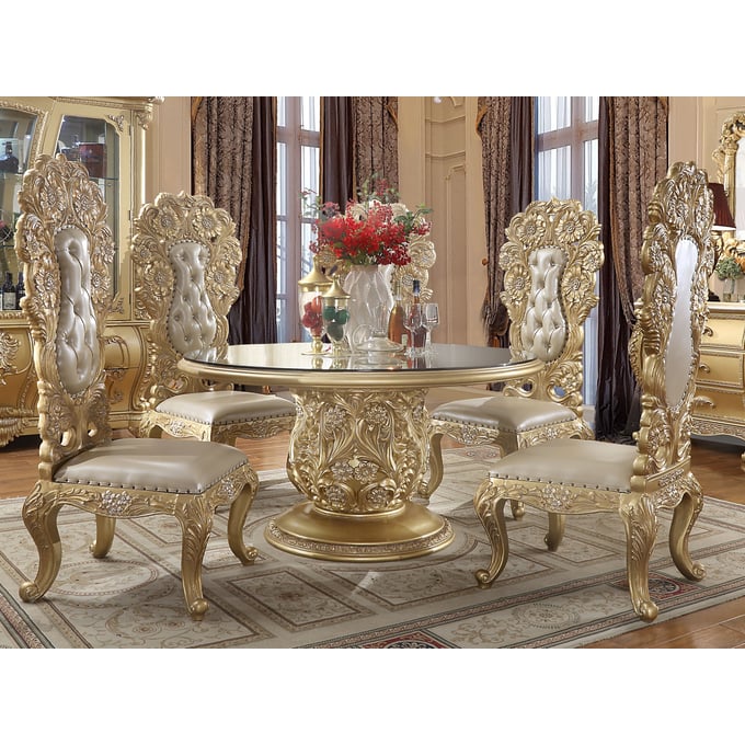 Acme Furniture Cabriole Gold 5pc Dining Room Set ACM-DN01481-DR-S1