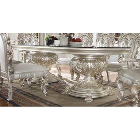 Acme Furniture Sandoval Champagne Pedestal Dining Table