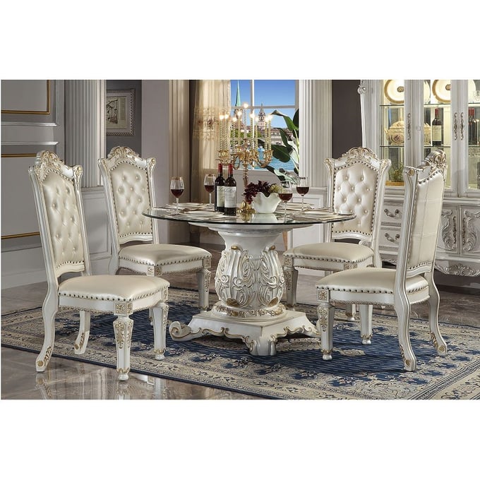 Acme Furniture Vendome Antique Pearl 5pc Dining Room Set ACM-DN015-DR-S1