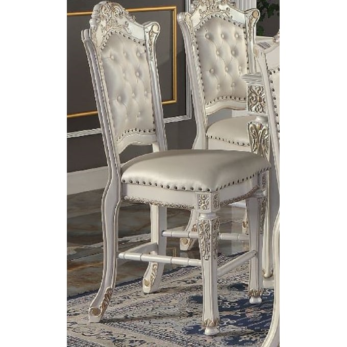 2 Acme Furniture Vendome Antique Pearl Counter Height Chairs ACM-DN01516