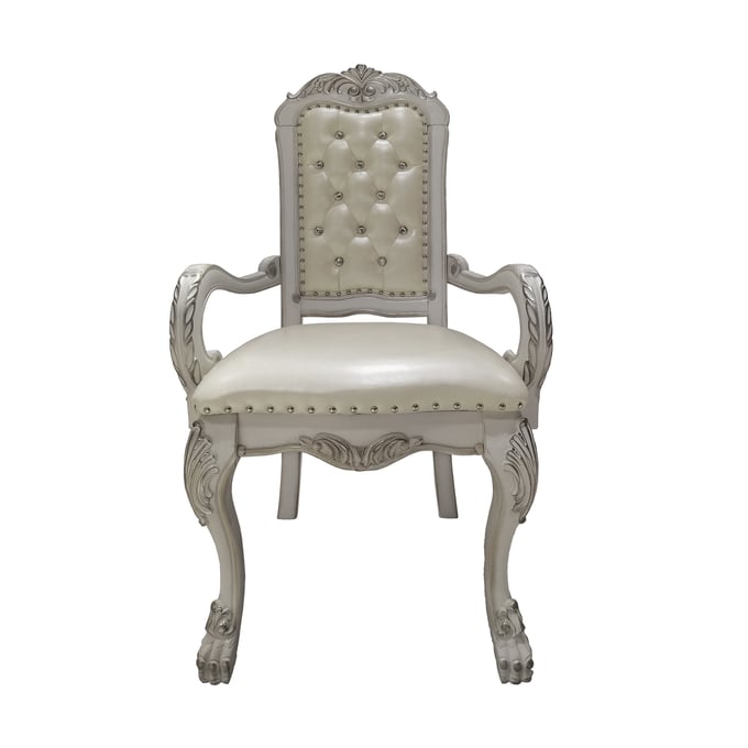 2 Acme Furniture Dresden Bone White Arm Chair ACM-DN01697